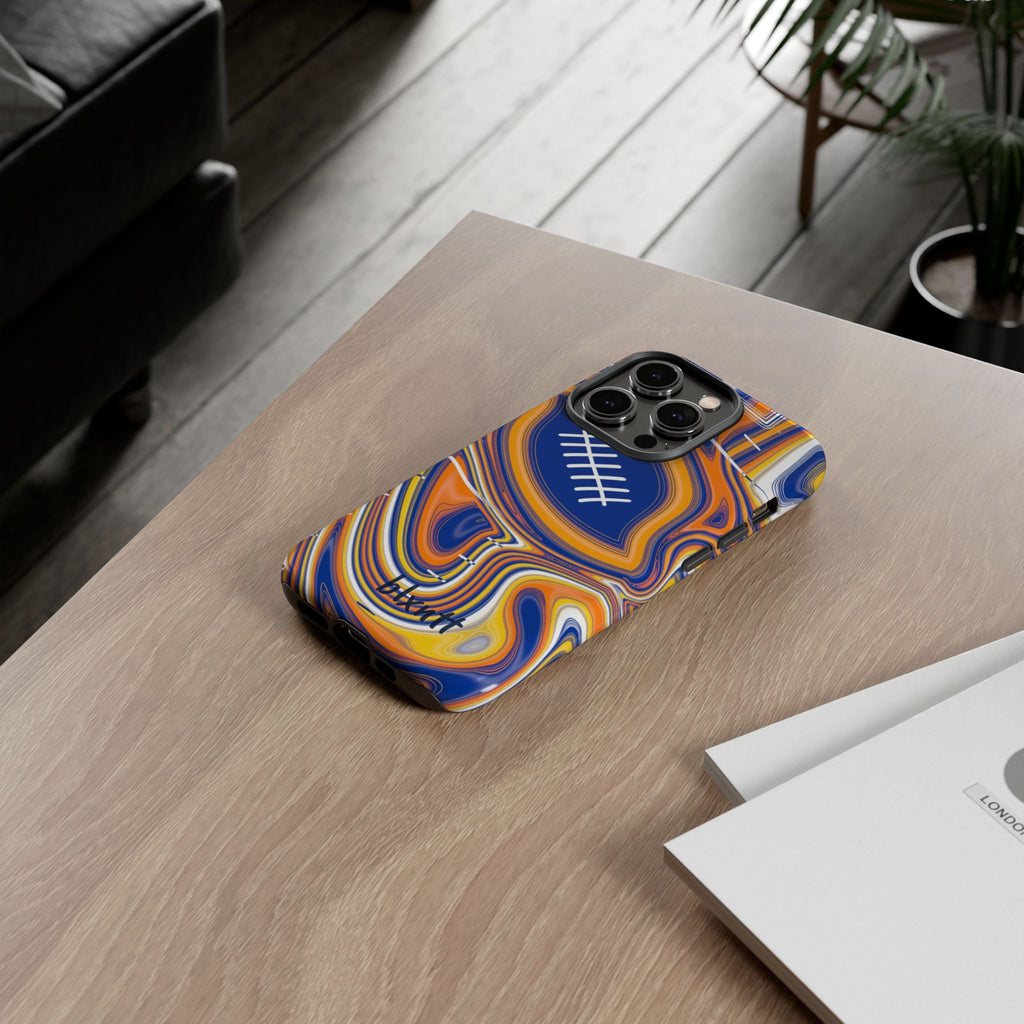 Royal Blue & Yellow Trippy Football Phone Case