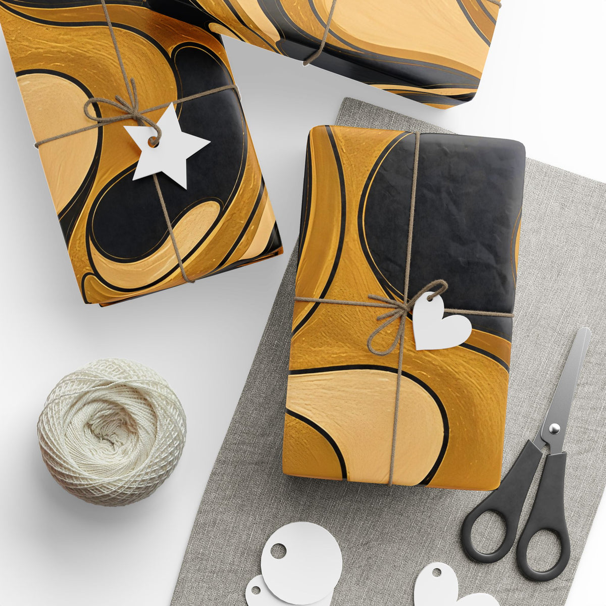 Fillmore Flow - Gold & Black Wrapping Paper