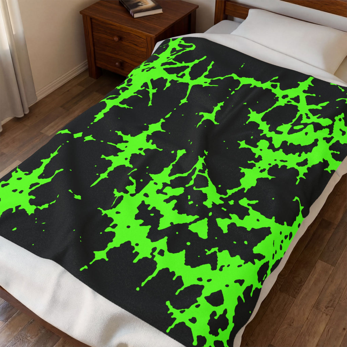 Green Spiderweb Pumpkin Blanket