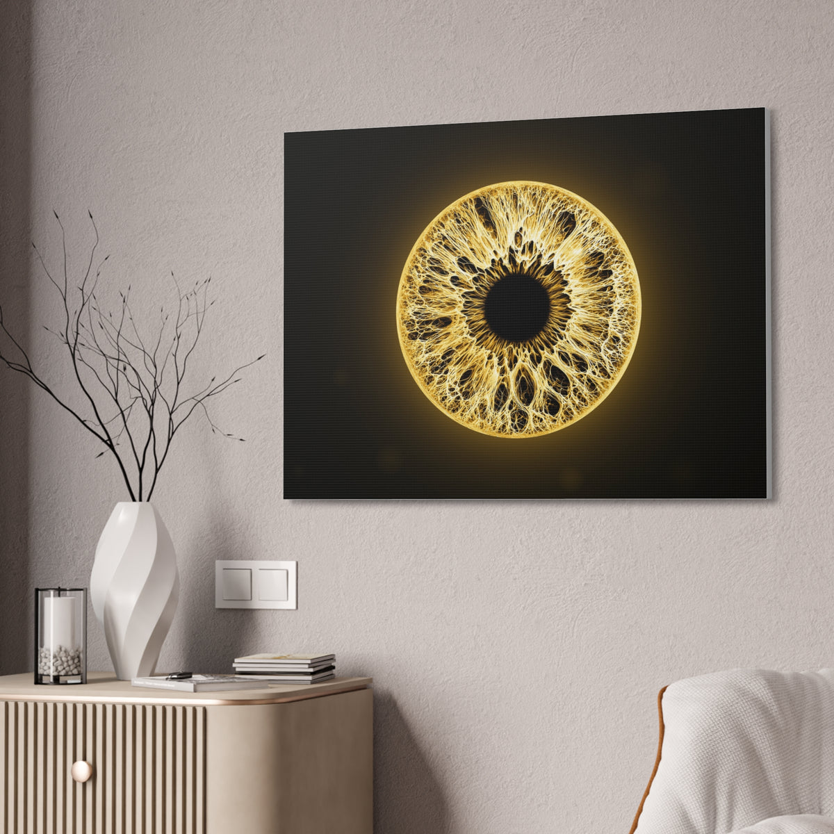 BLXNTT Iris – Lace Web Molten Gold Glossy Canvas