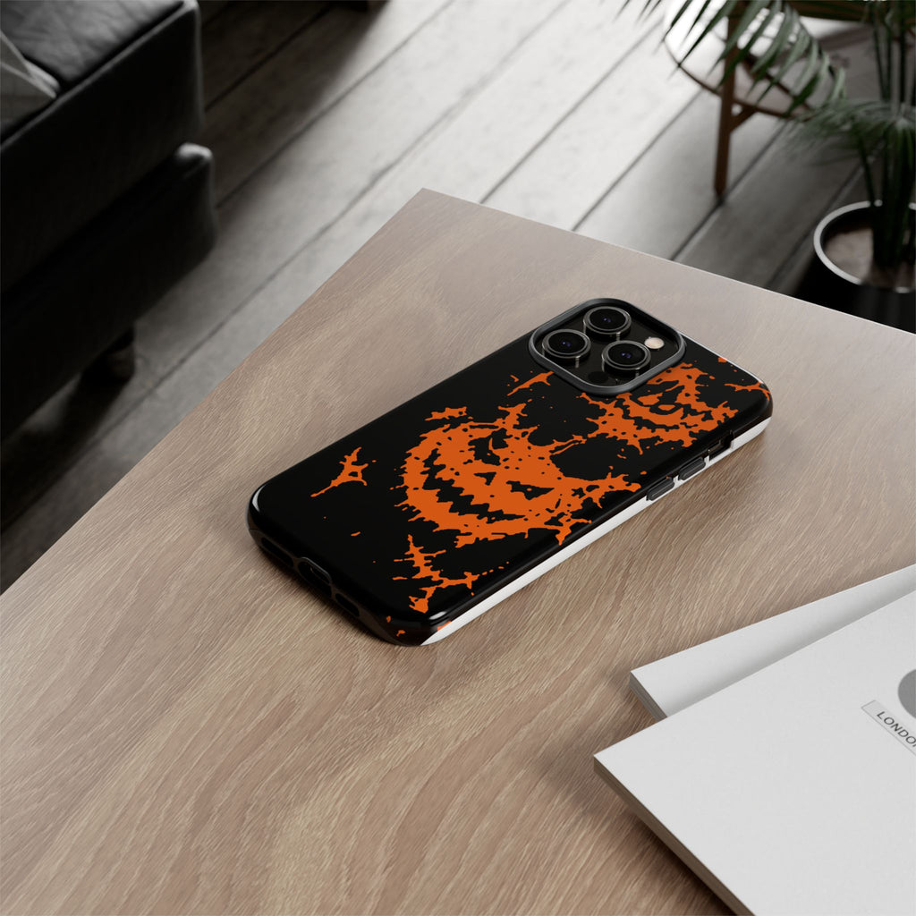 Orange Spiderweb Pumpkin Phone Case