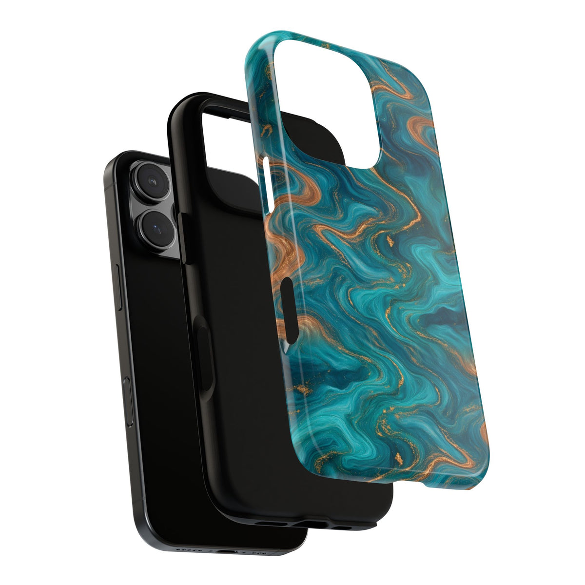 Turquoise & Copper Marble Phone Case
