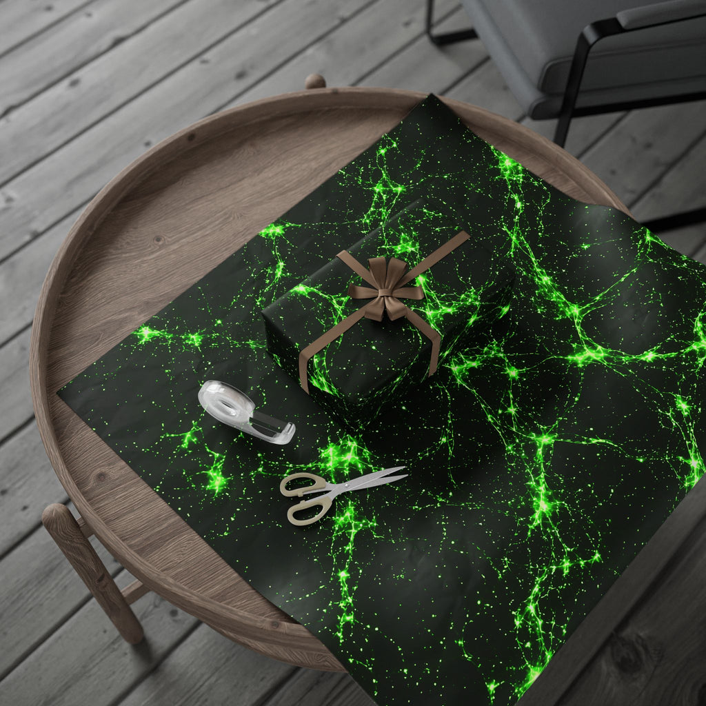 Neon Mycelium - Toxic Lime Wrapping Paper