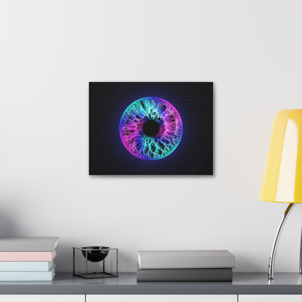 BLXNTT Iris – Lace Web Galaxy Teal Magenta Glossy Canvas