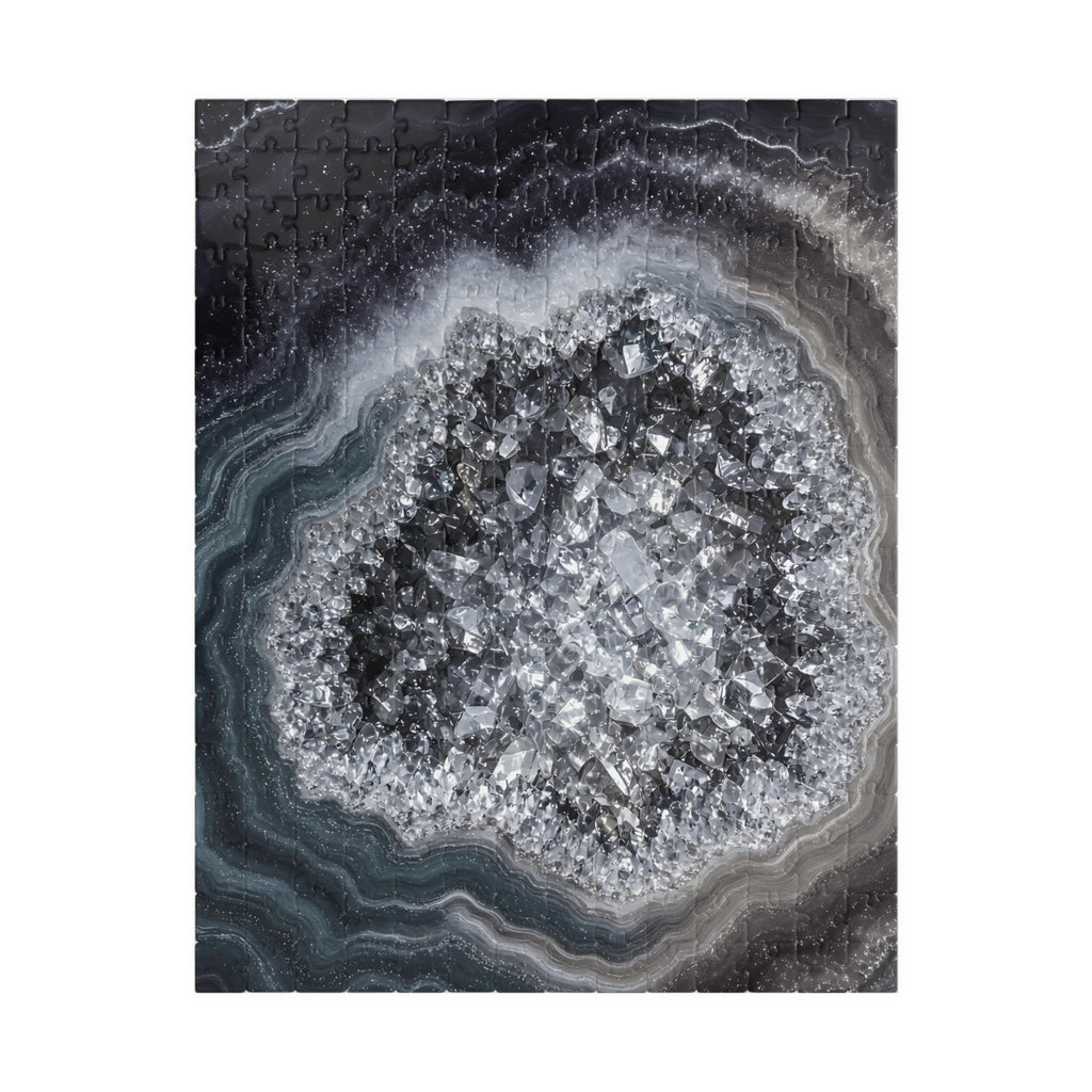 Geode Core - Silver Smoke Jigsaw Puzzle