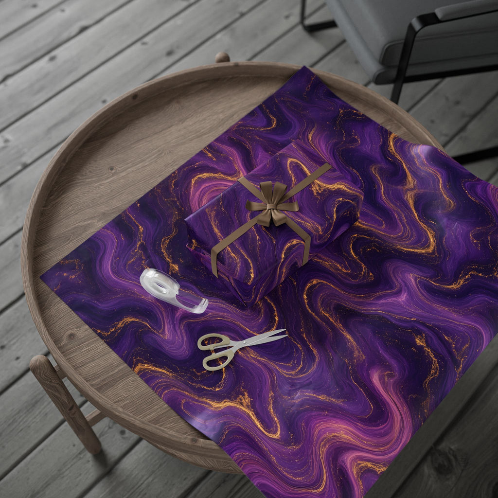Royal Purple Marble Wrapping Paper