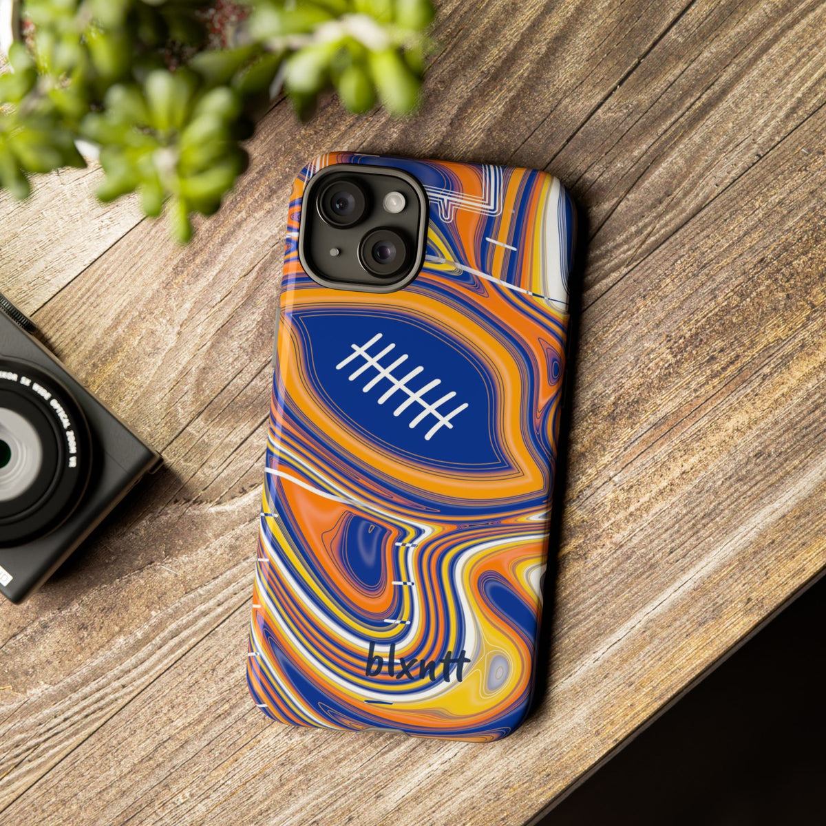 Royal Blue & Yellow Trippy Football Phone Case