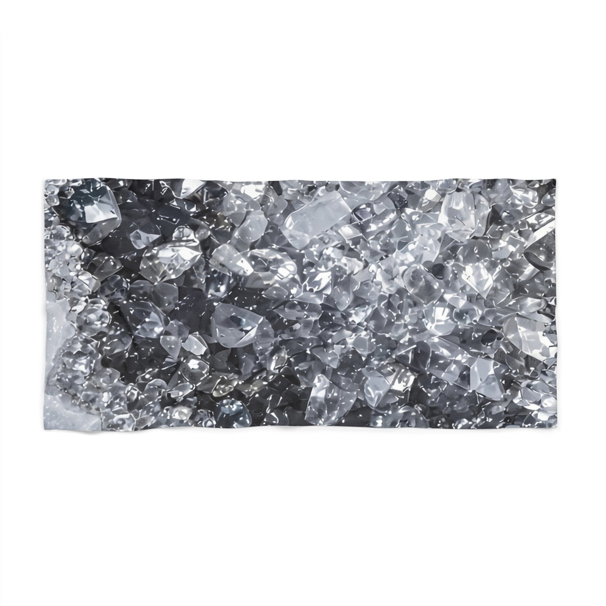 Geode Core - Silver Smoke Beach Towel
