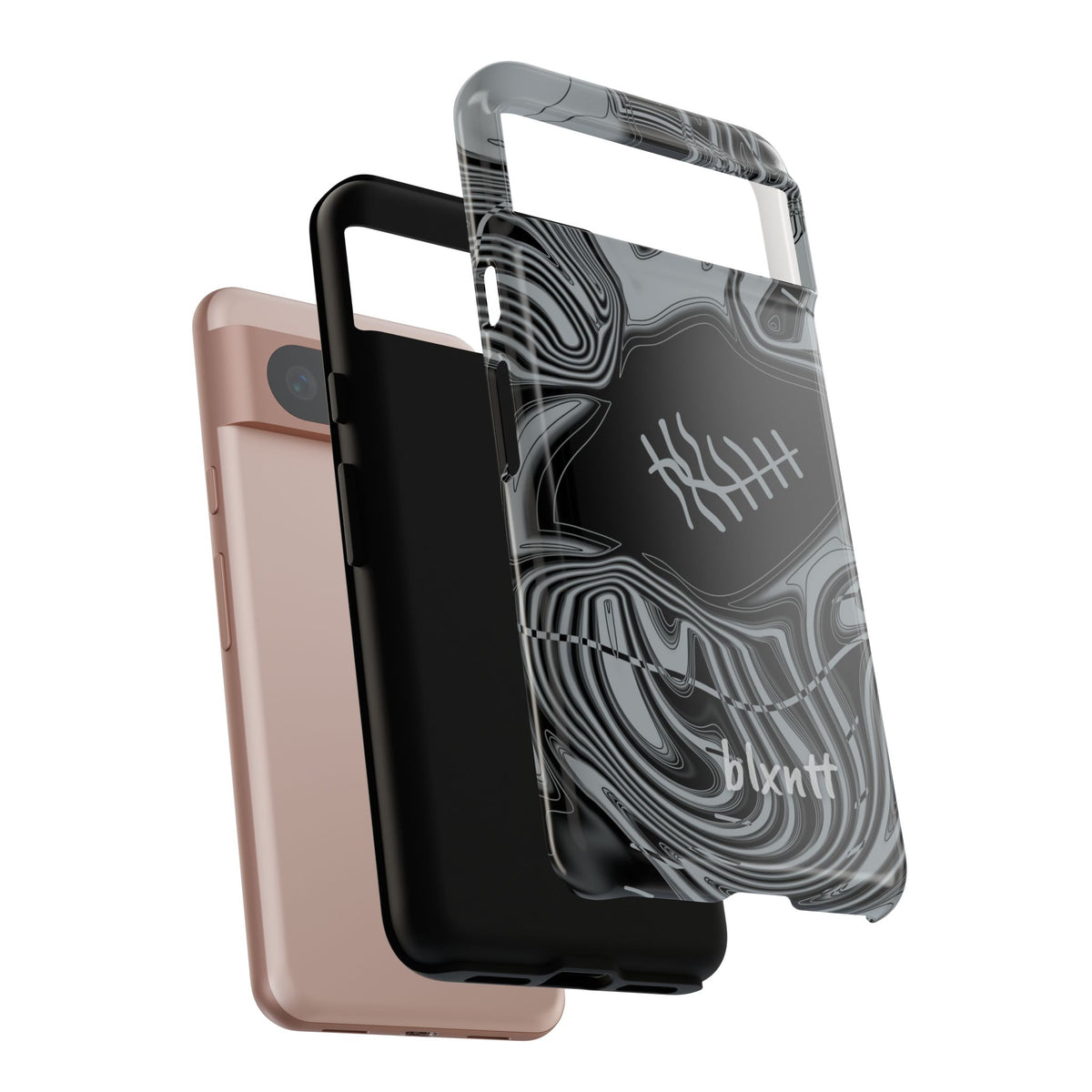 Black & Silver Trippy Football Phone Case