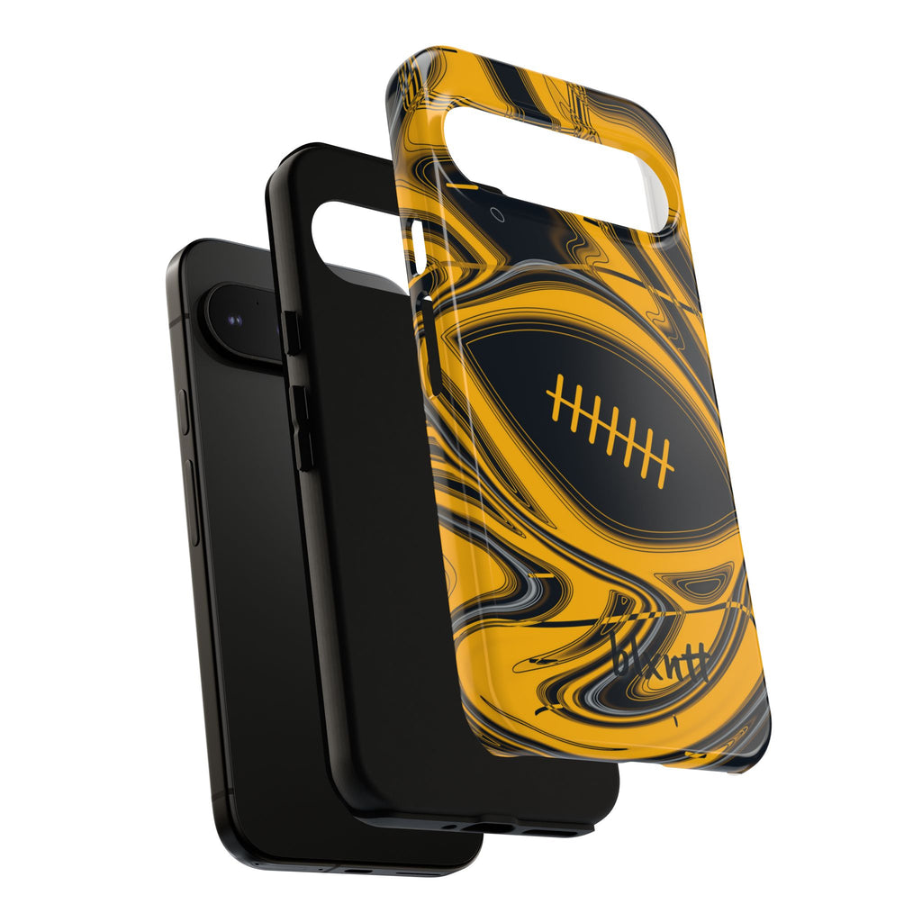 Black & Gold Trippy Football Phone Case