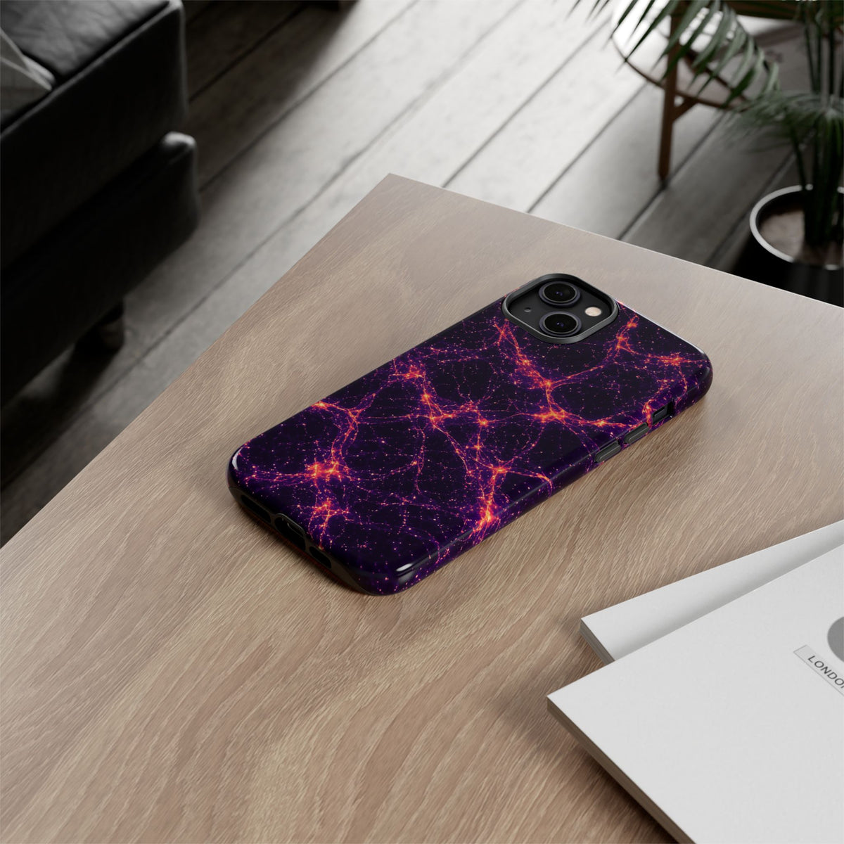 Neon Mycelium - Sunset Synapse Phone Case