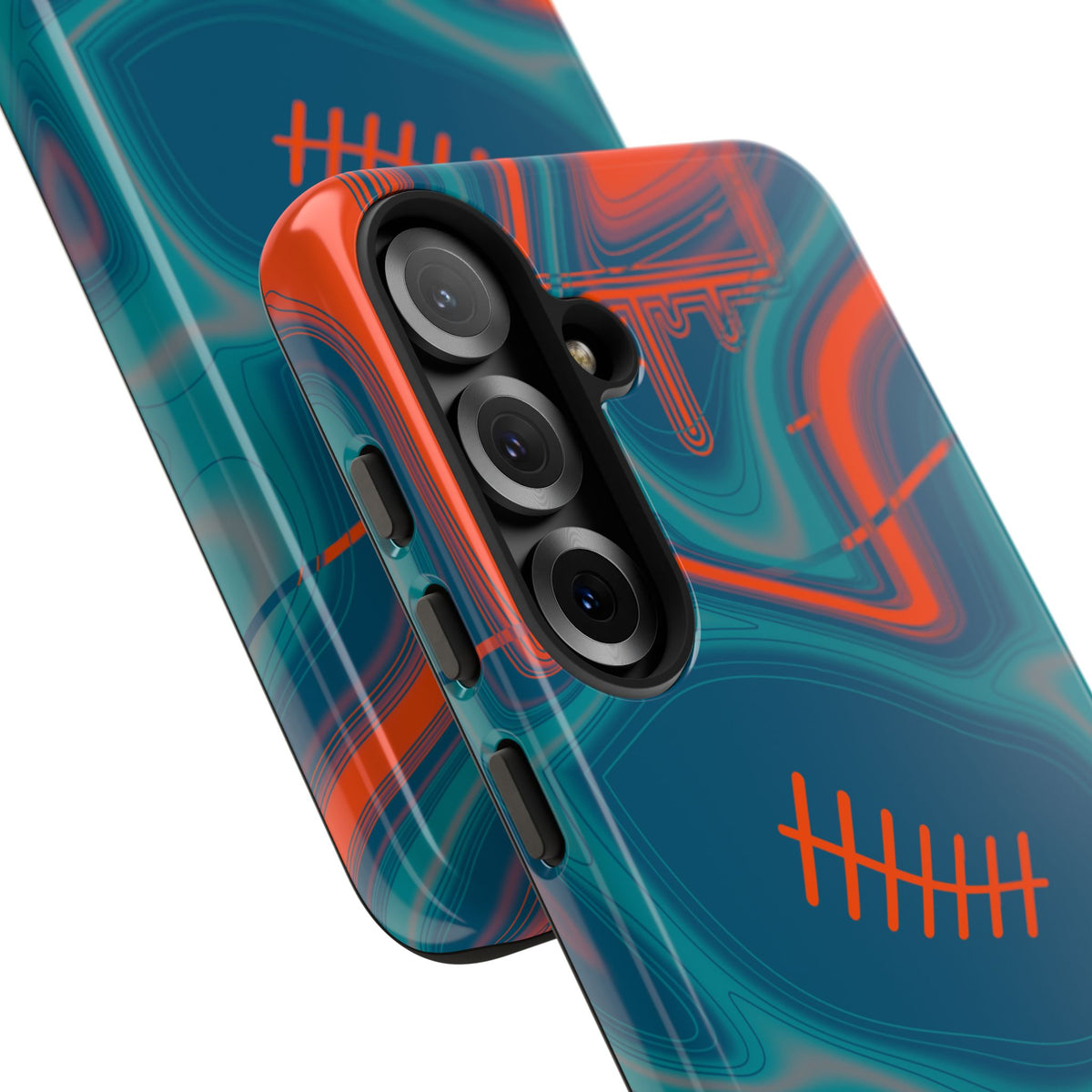 Aqua & Orange Trippy Football Phone Case