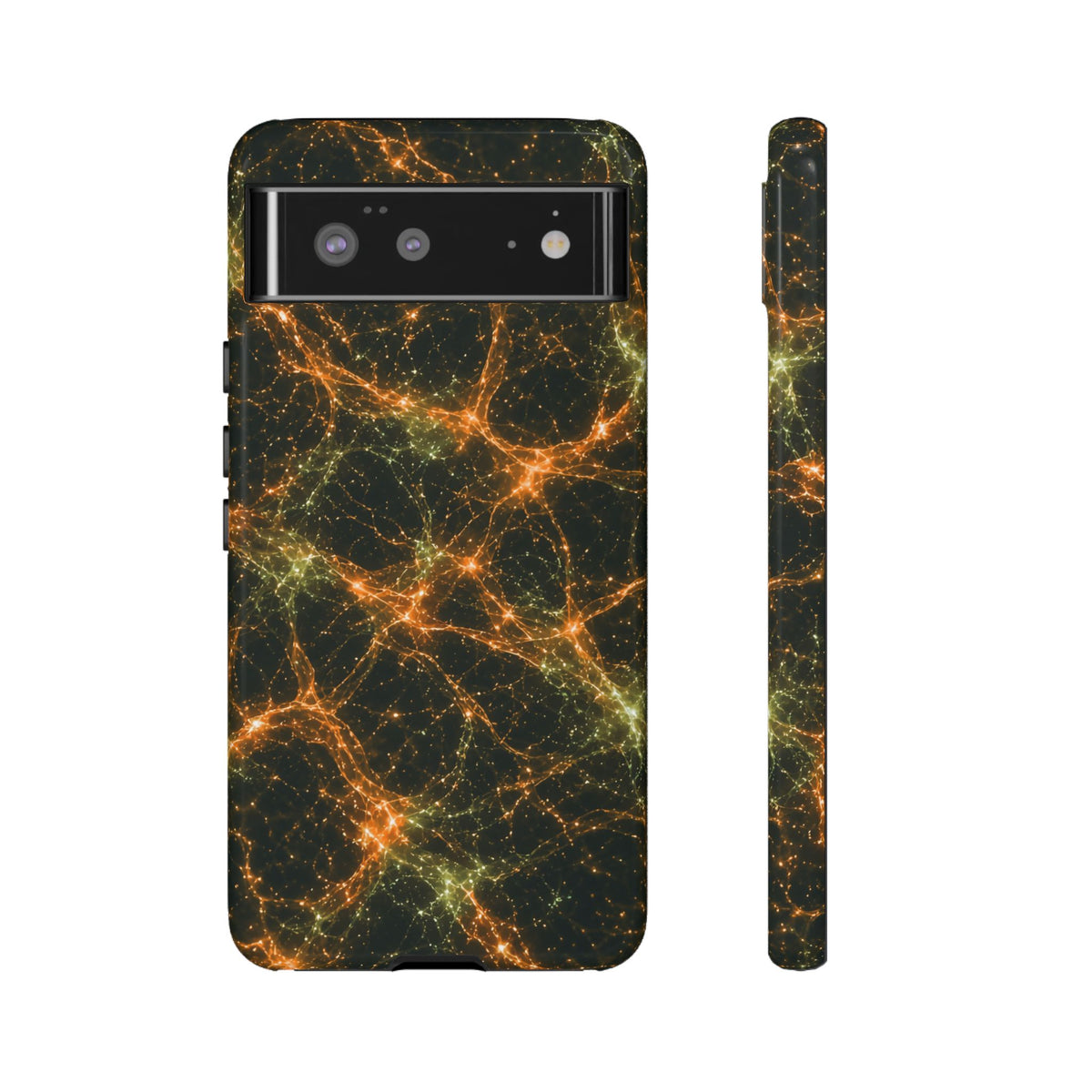 Neon Mycelium - Electric Tangerine Teal Phone Case