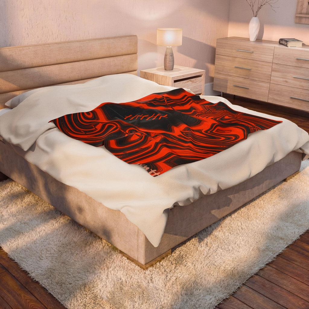 Orange & Black Trippy Football Blanket