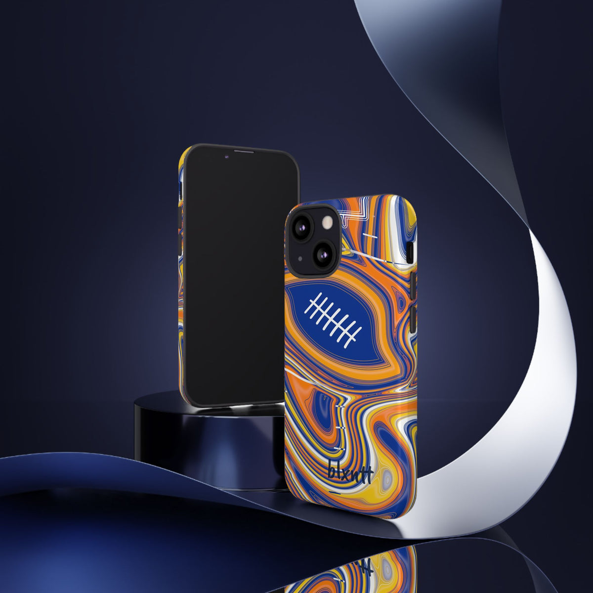 Royal Blue & Yellow Trippy Football Phone Case