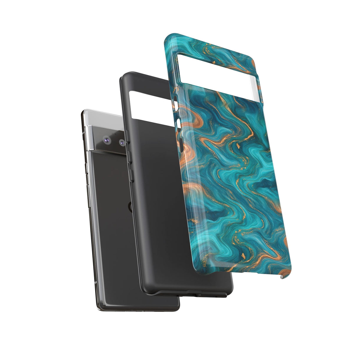 Turquoise & Copper Marble Phone Case