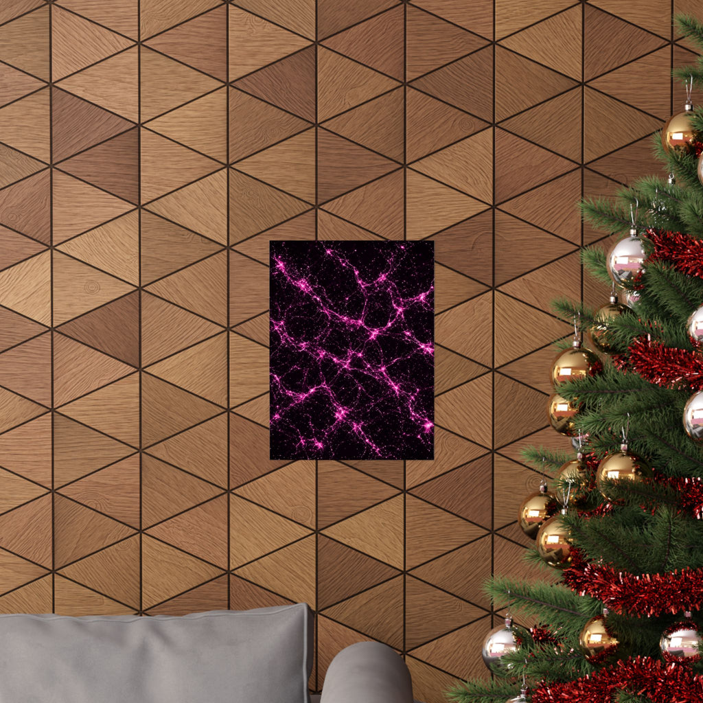 Neon Mycelium - Hot Pink Pulse Poster