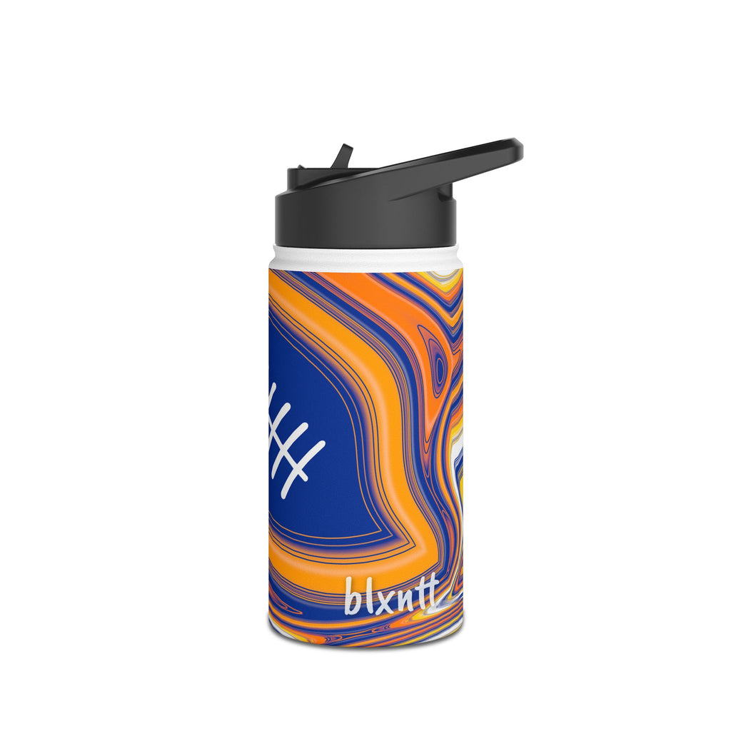 Royal Blue & Yellow Trippy Football Water Bottle