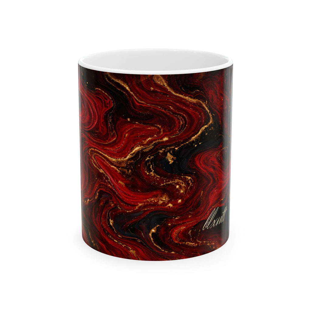 Red & Black Marble Mug