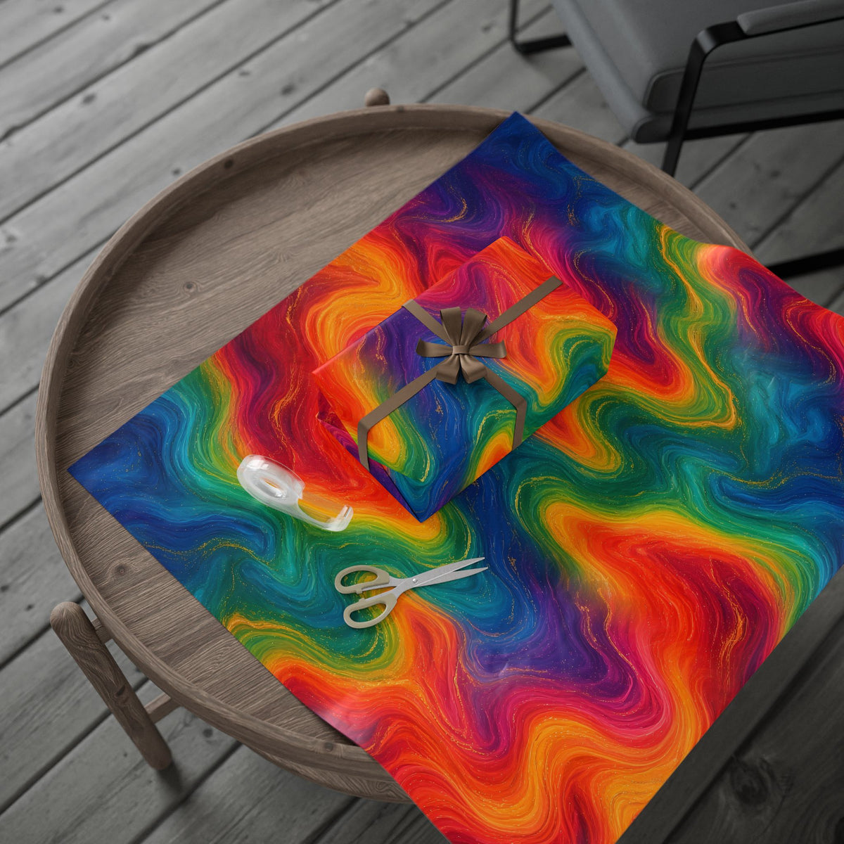 Rainbow Marble Wrapping Paper