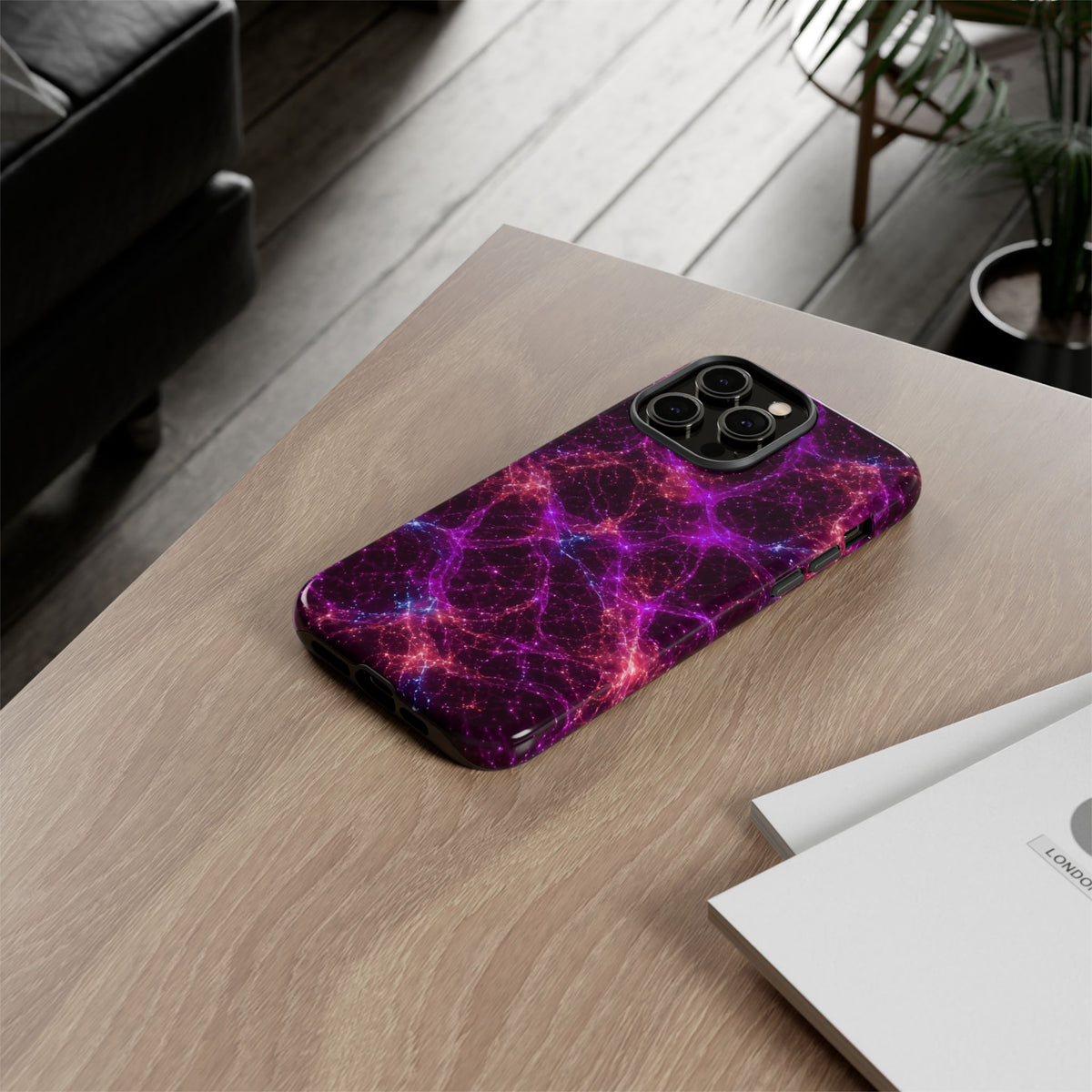 Neon Mycelium - Ember Orchid Phone Case