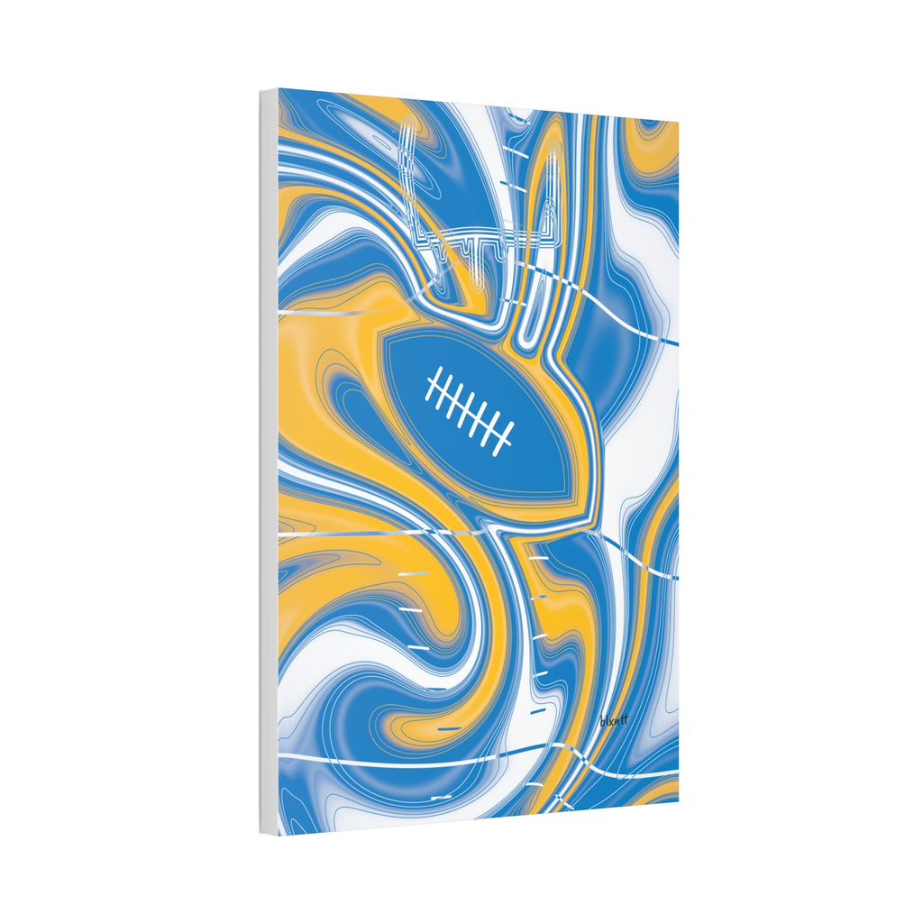 Powder Blue & Gold Trippy Football Glossy Canvas