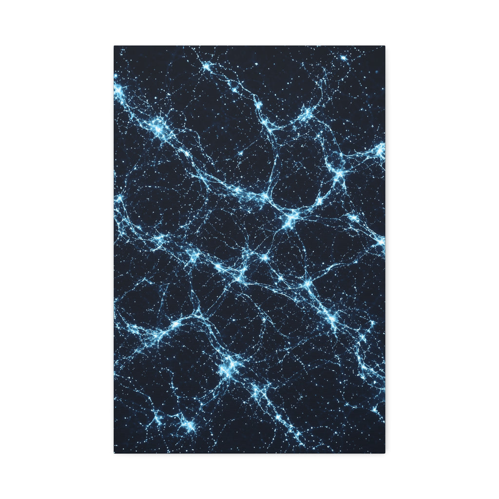 Neon Mycelium - Ice Crystal Glossy Canvas