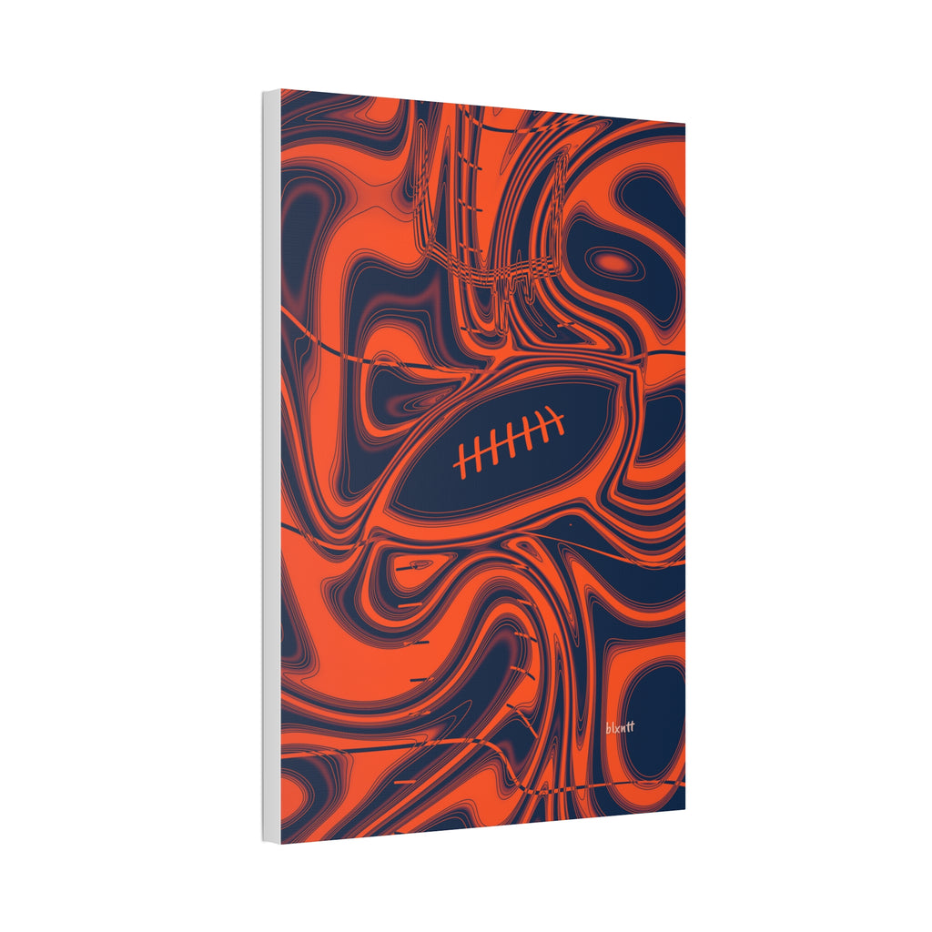 Orange & Navy Trippy Football Glossy Canvas