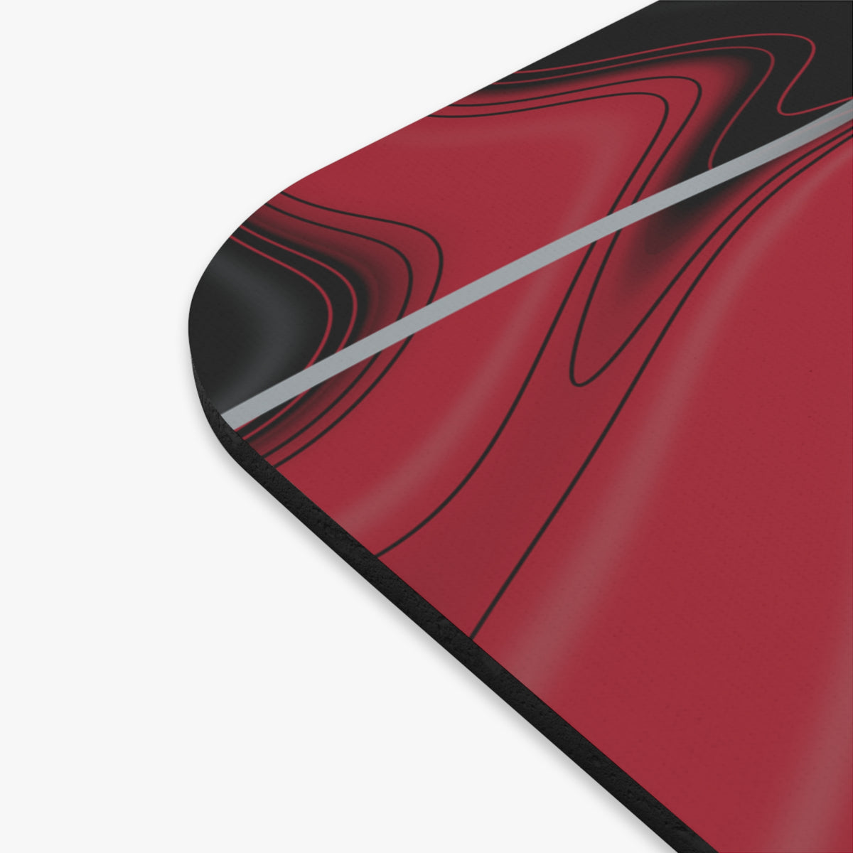 Red, Black & Silver Trippy Football Mouse Pad