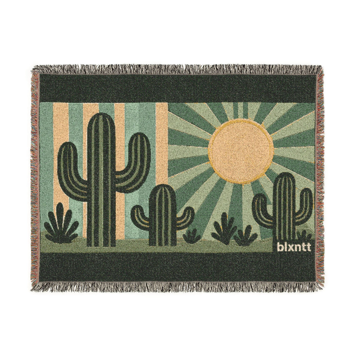 BLXNTT Green Hippie Woven Blanket #1