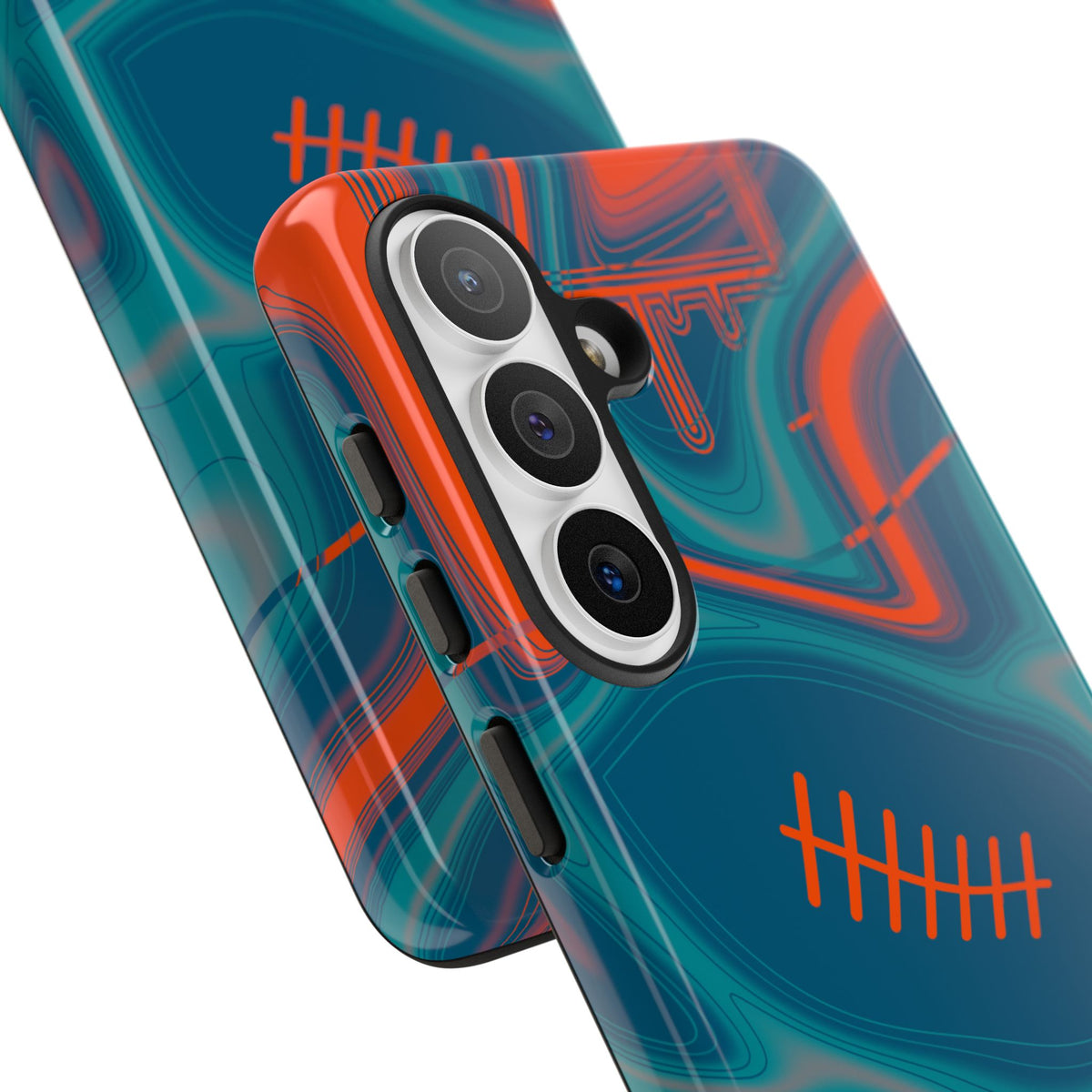 Aqua & Orange Trippy Football Phone Case
