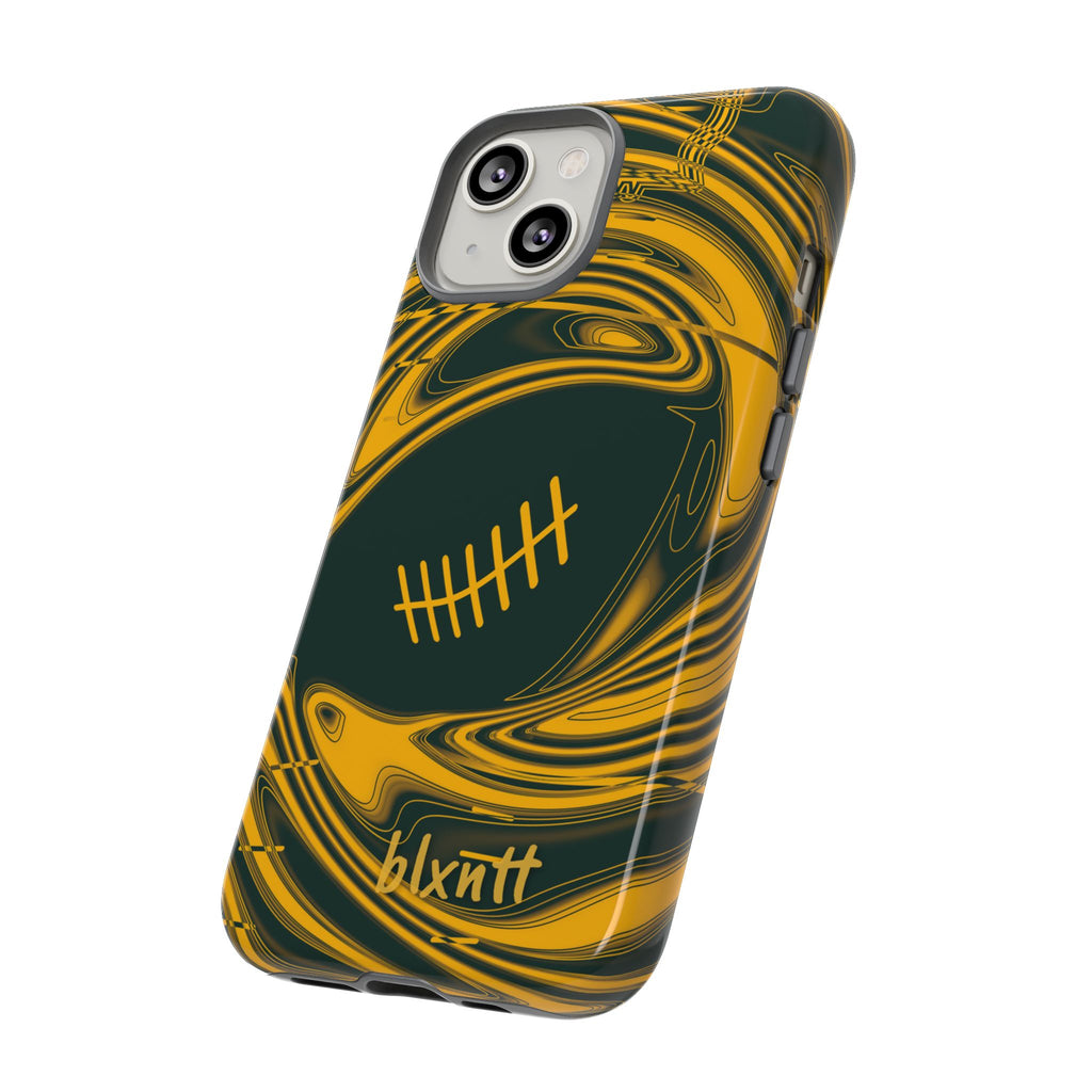 Green & Gold Trippy Football Phone Case