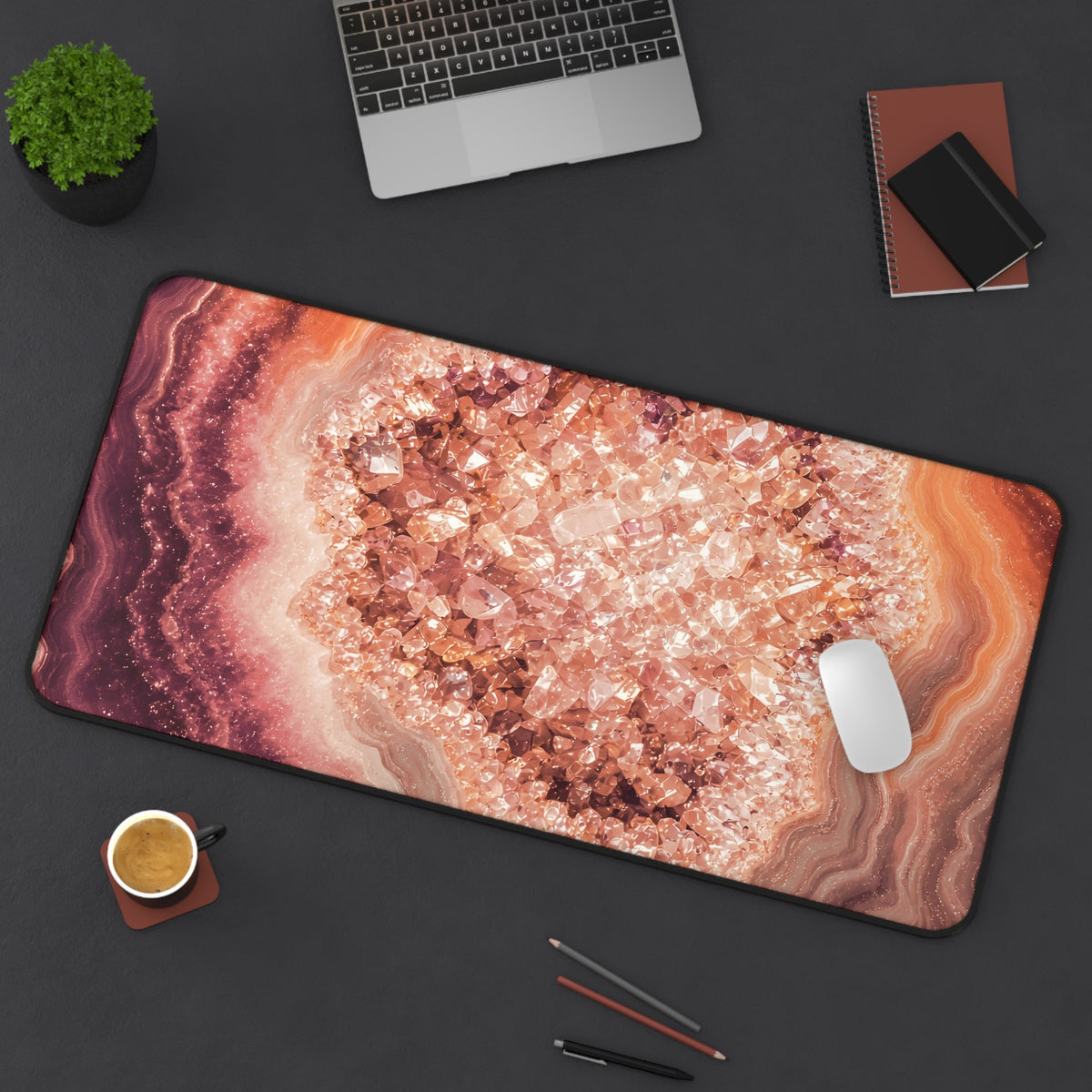 Geode Core - Peach Sorbet Desk Mat