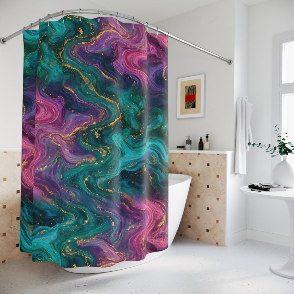Aurora Marble Shower Curtain