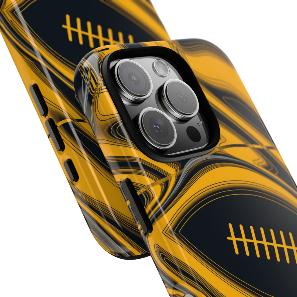 Black & Gold Trippy Football Phone Case
