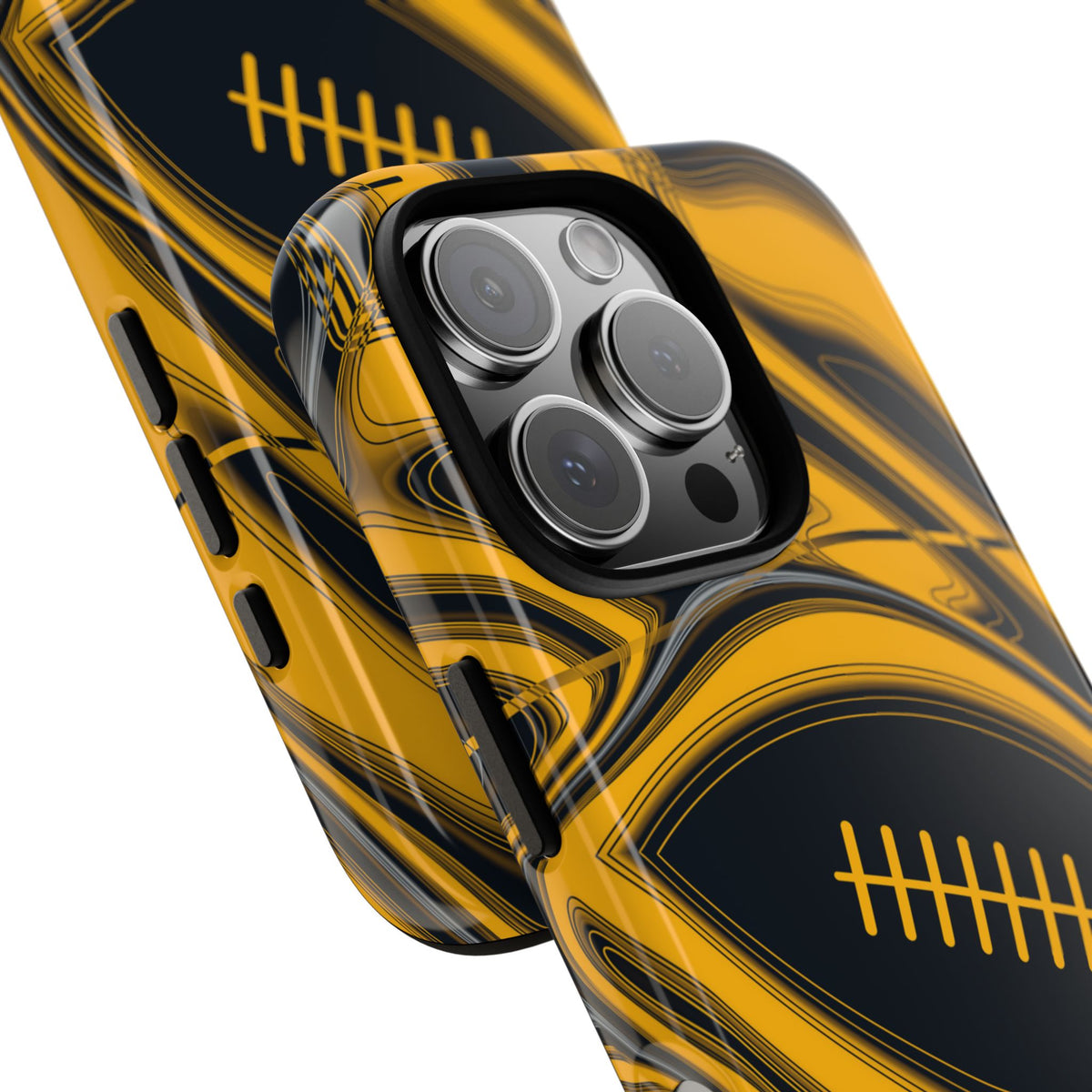 Black & Gold Trippy Football Phone Case