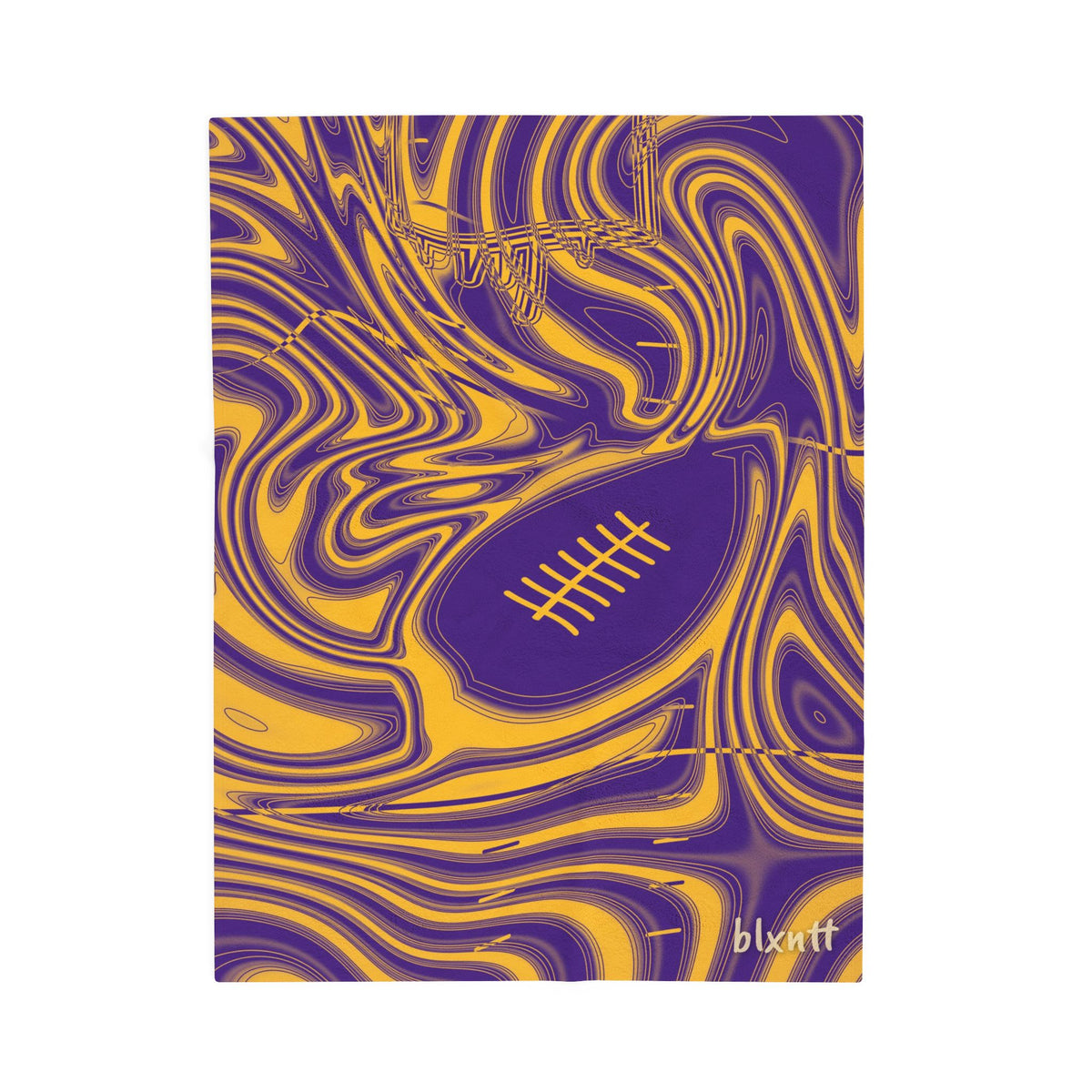 Purple & Gold Trippy Football Blanket