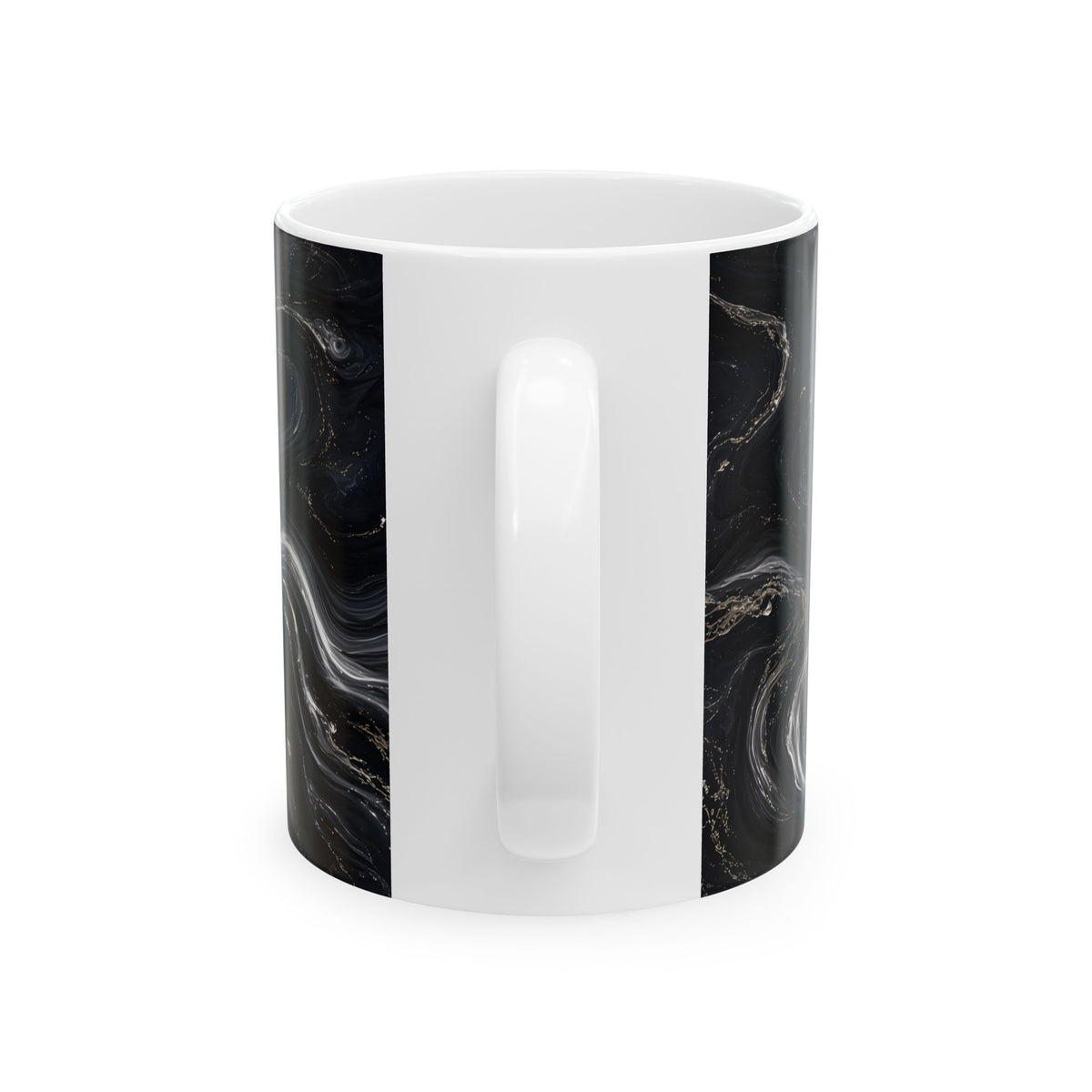 Black & Silver Marble Mug