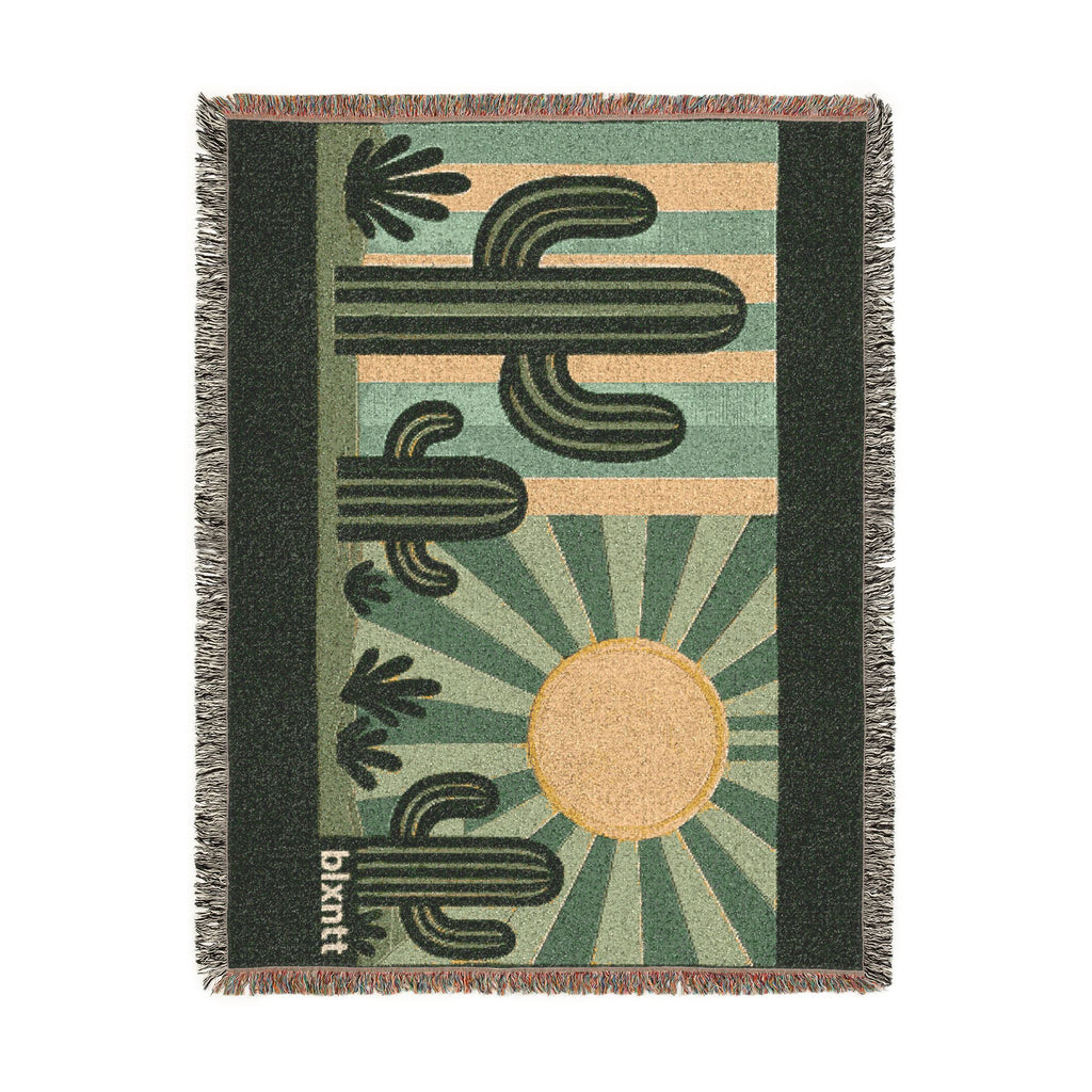 BLXNTT Green Hippie Woven Blanket #1