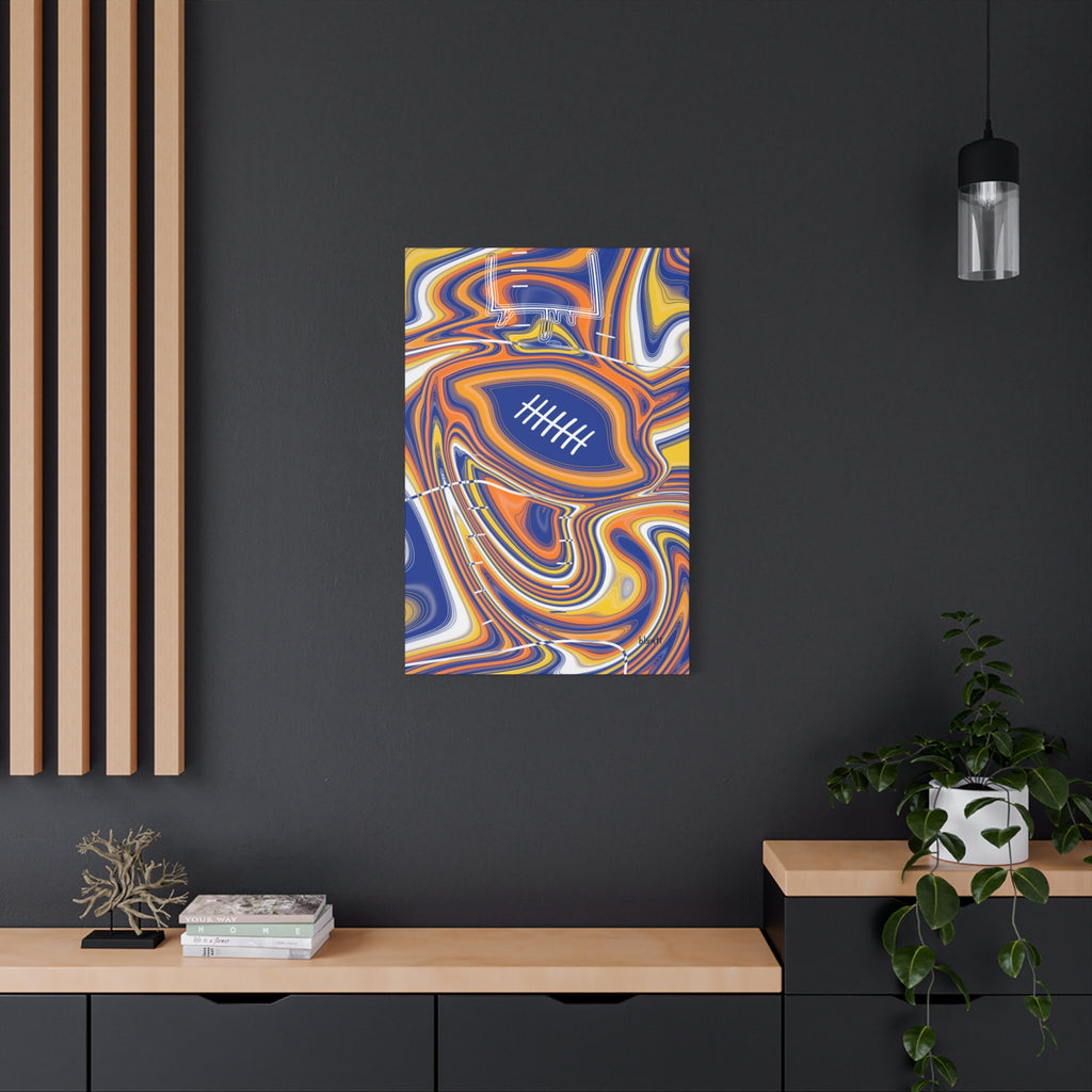 Royal Blue & Yellow Trippy Football Canvas