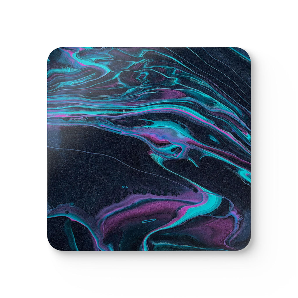 BLXNTT Midnight Pour Hardboard Coasters with Cork Bottom (Set of 4)