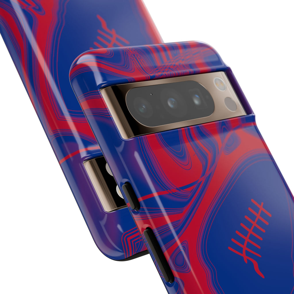 Royal Blue & Red Trippy Football Phone Case