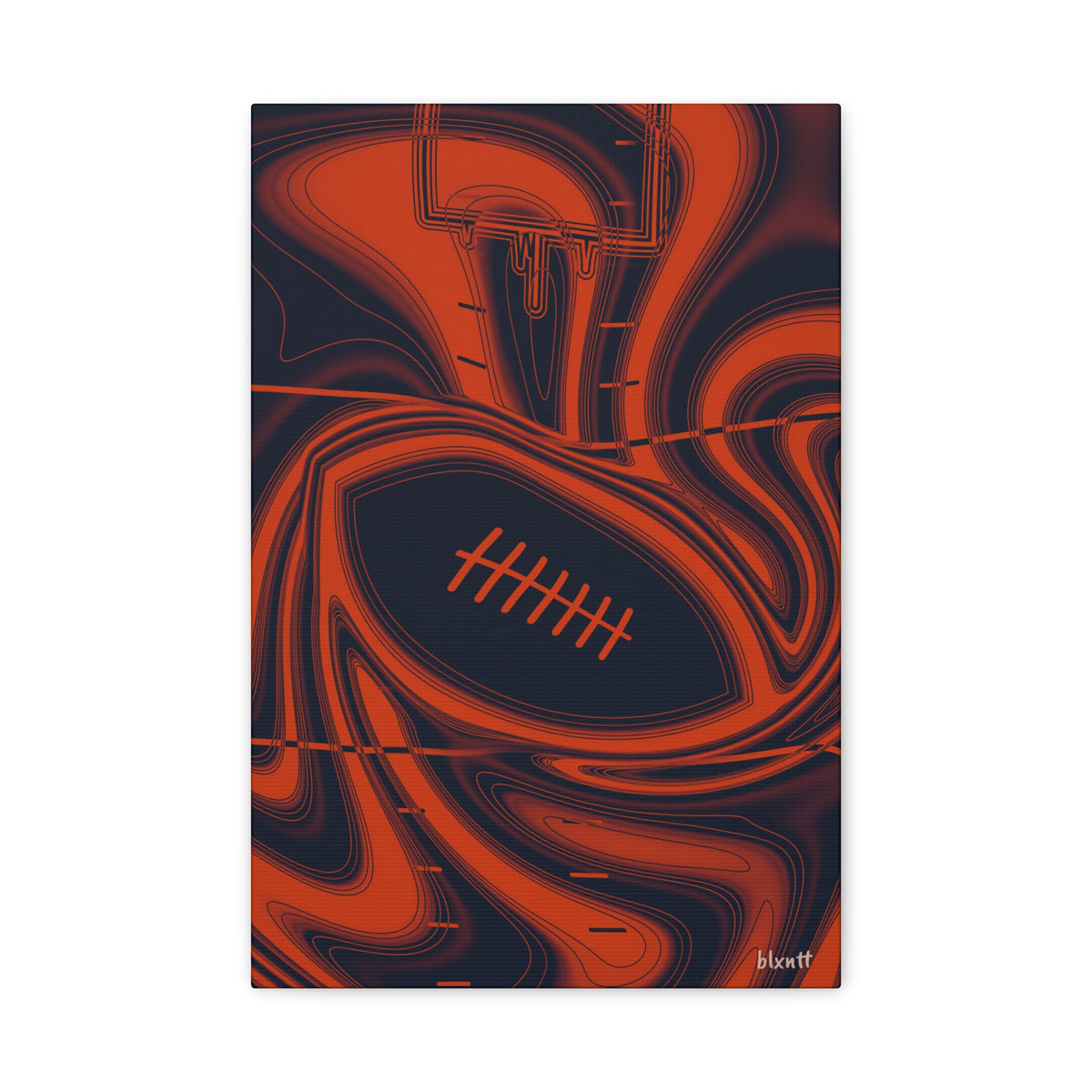 Navy & Orange Trippy Football Canvas