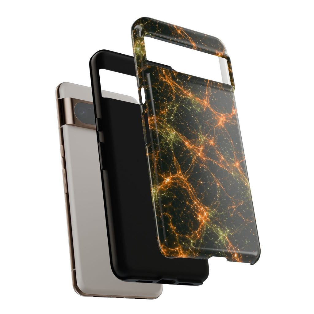 Neon Mycelium - Electric Tangerine Teal Phone Case