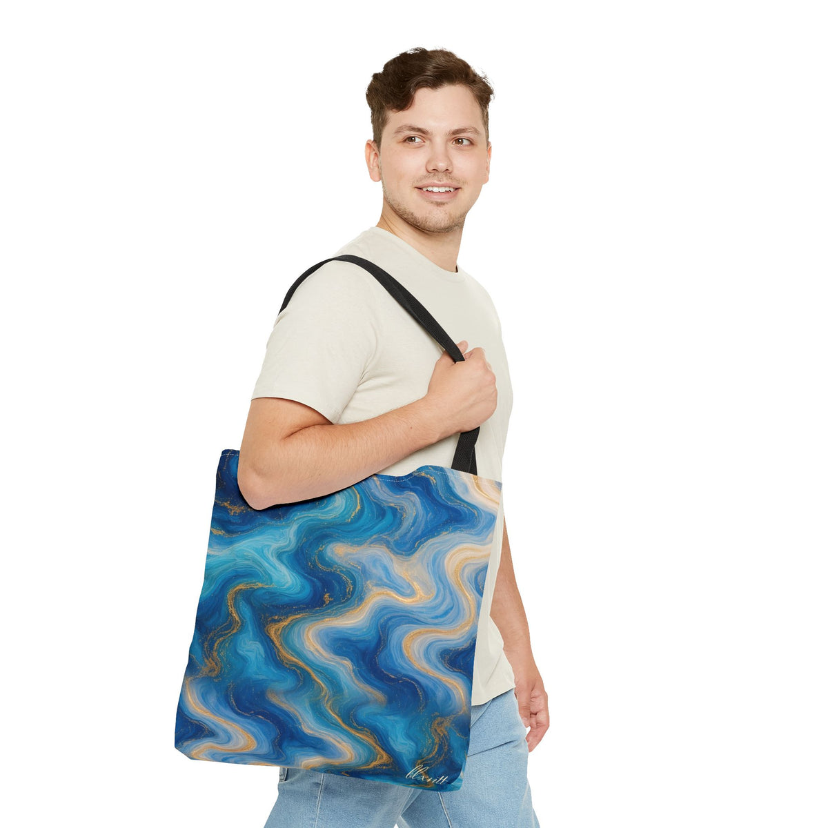 Ocean Blue Marble Tote Bag