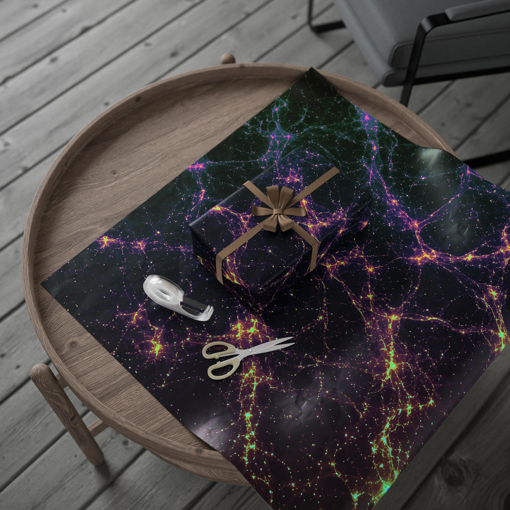 Neon Mycelium - Holographic Wrapping Paper