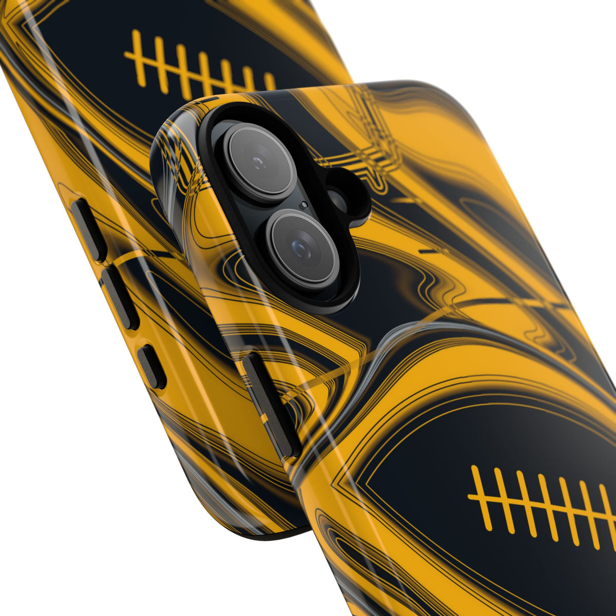 Black & Gold Trippy Football Phone Case