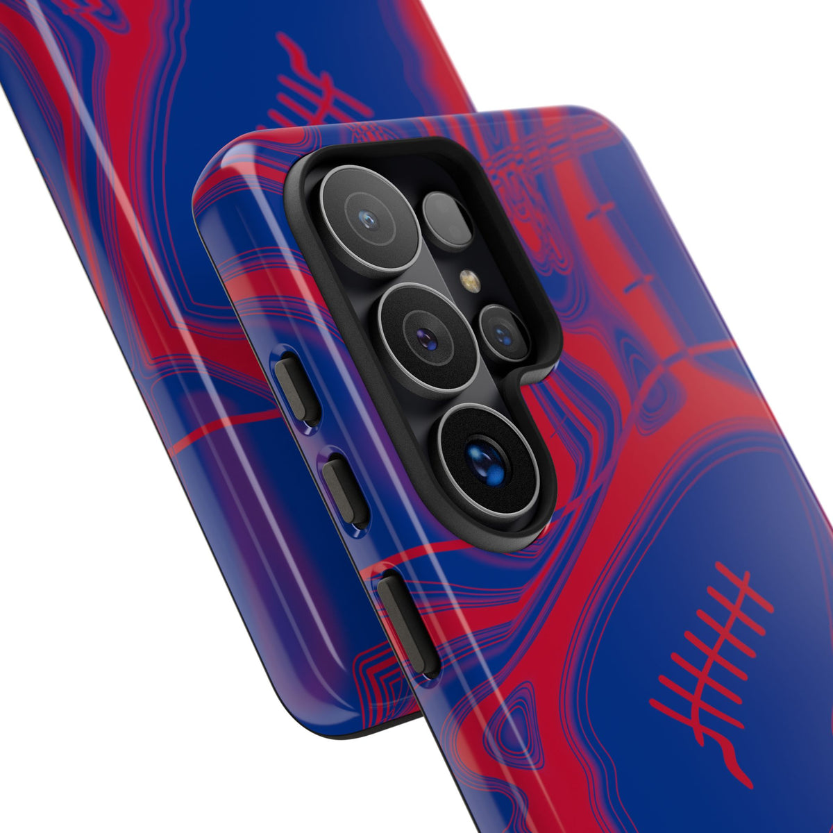 Royal Blue & Red Trippy Football Phone Case