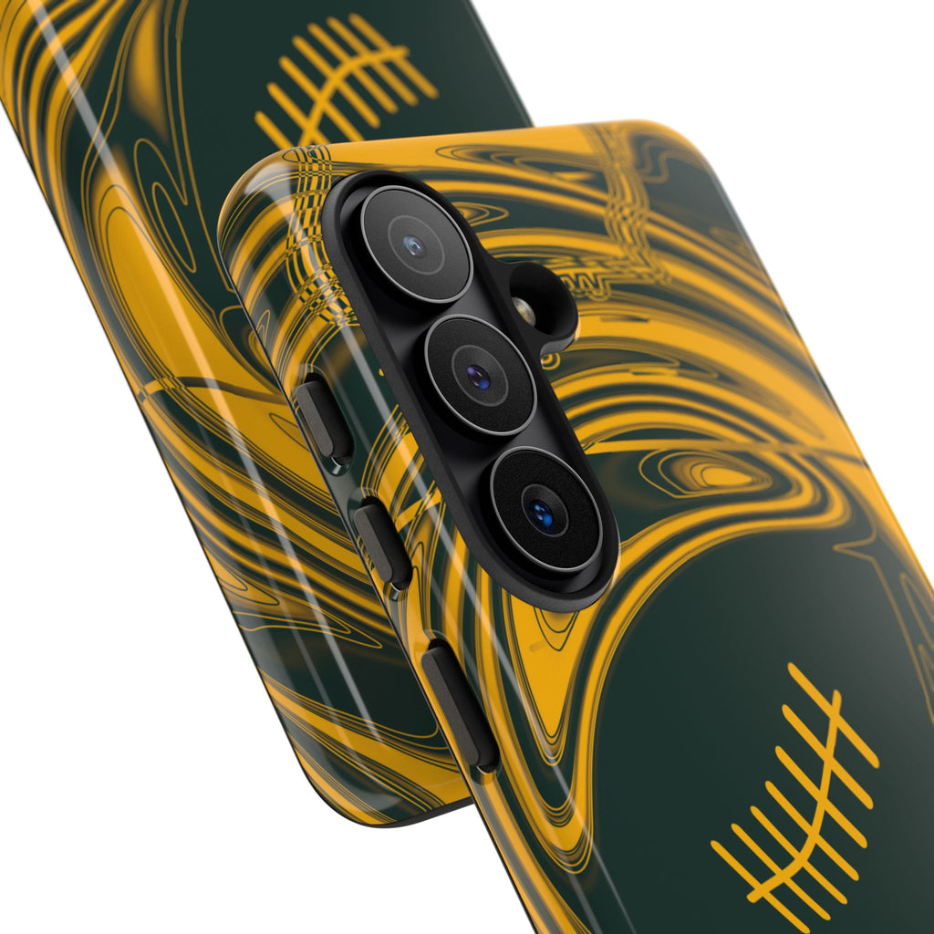 Green & Gold Trippy Football Phone Case