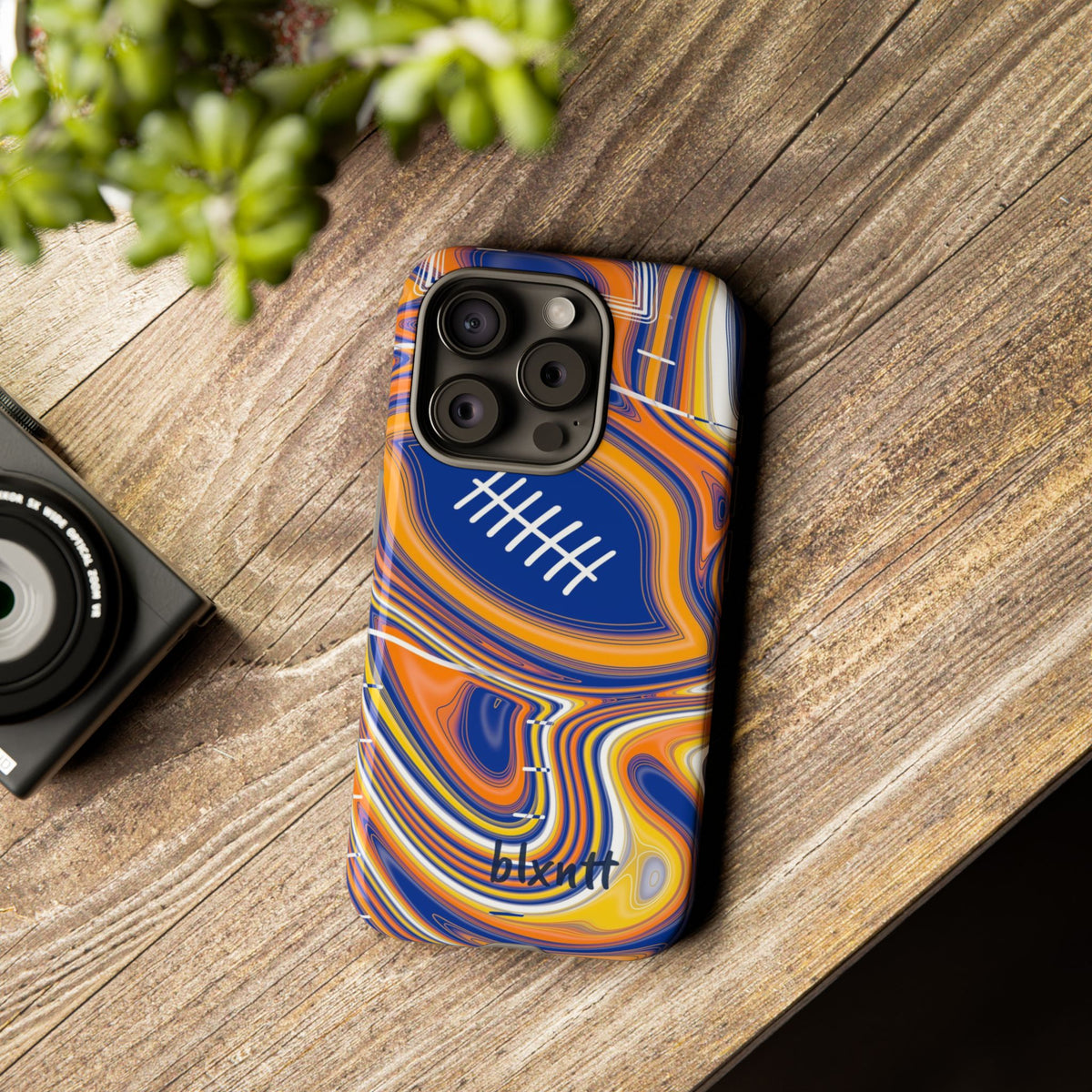 Royal Blue & Yellow Trippy Football Phone Case